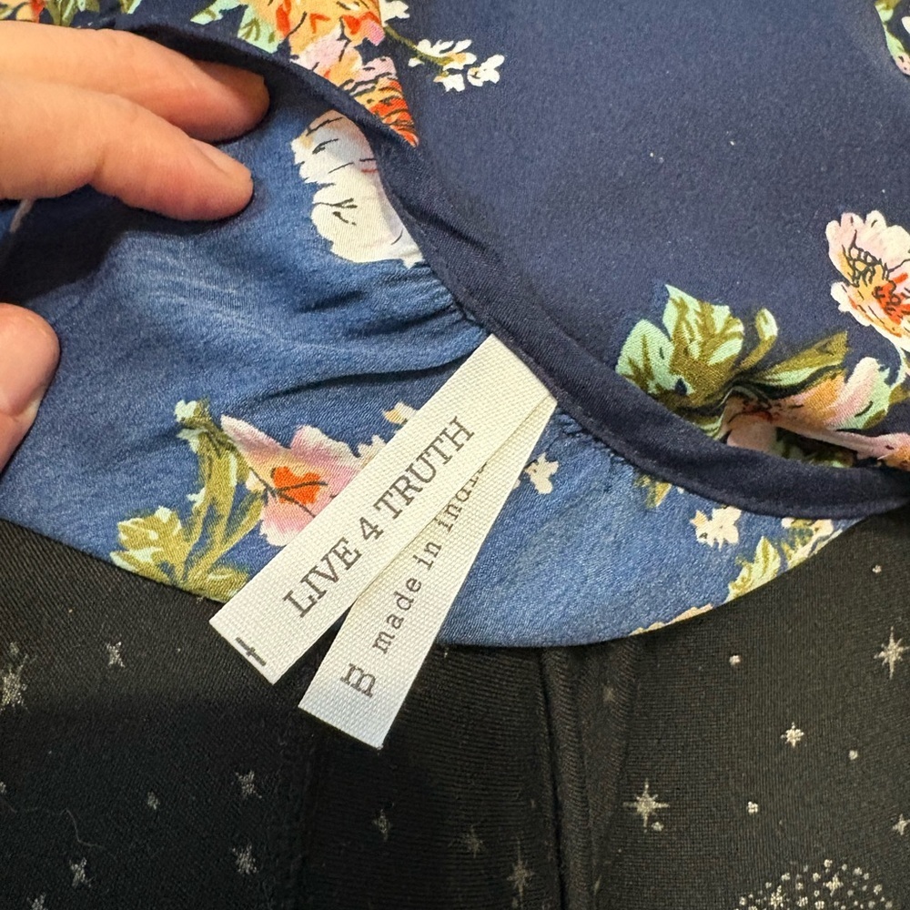 Live 4 Truth Navy Floral Wrap Maxi Dress | Boho Short Sleeve Tie Waist - Picture 5 of 7
